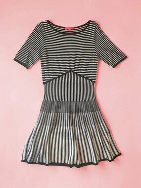 Catherine Malandrino Hope black/white stripe knit dress
